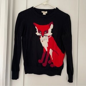 🦊 Kate Spade Fancy Fox Black Cotton Sweater (Large | 12Y)